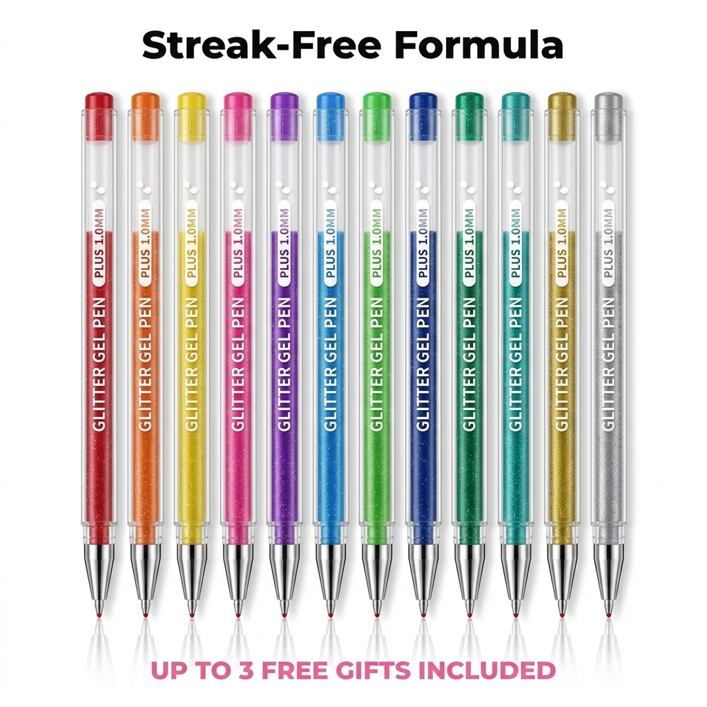 VividCraft Iridescent Glitter Gel Pen Set