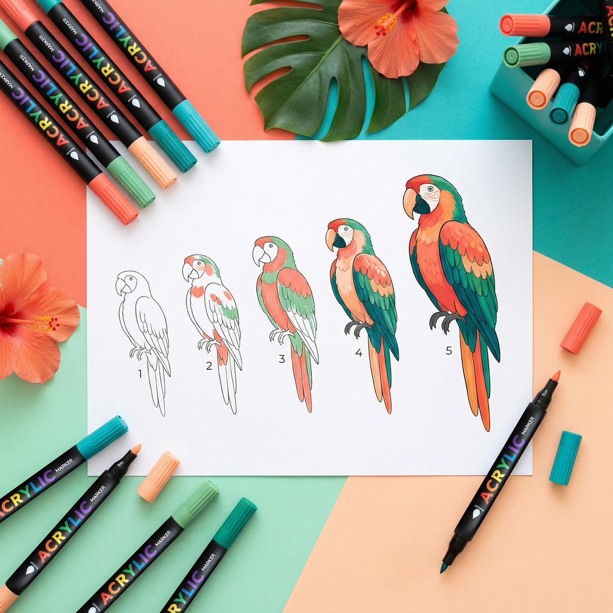 Dual-Color Acrylic Paint Markers