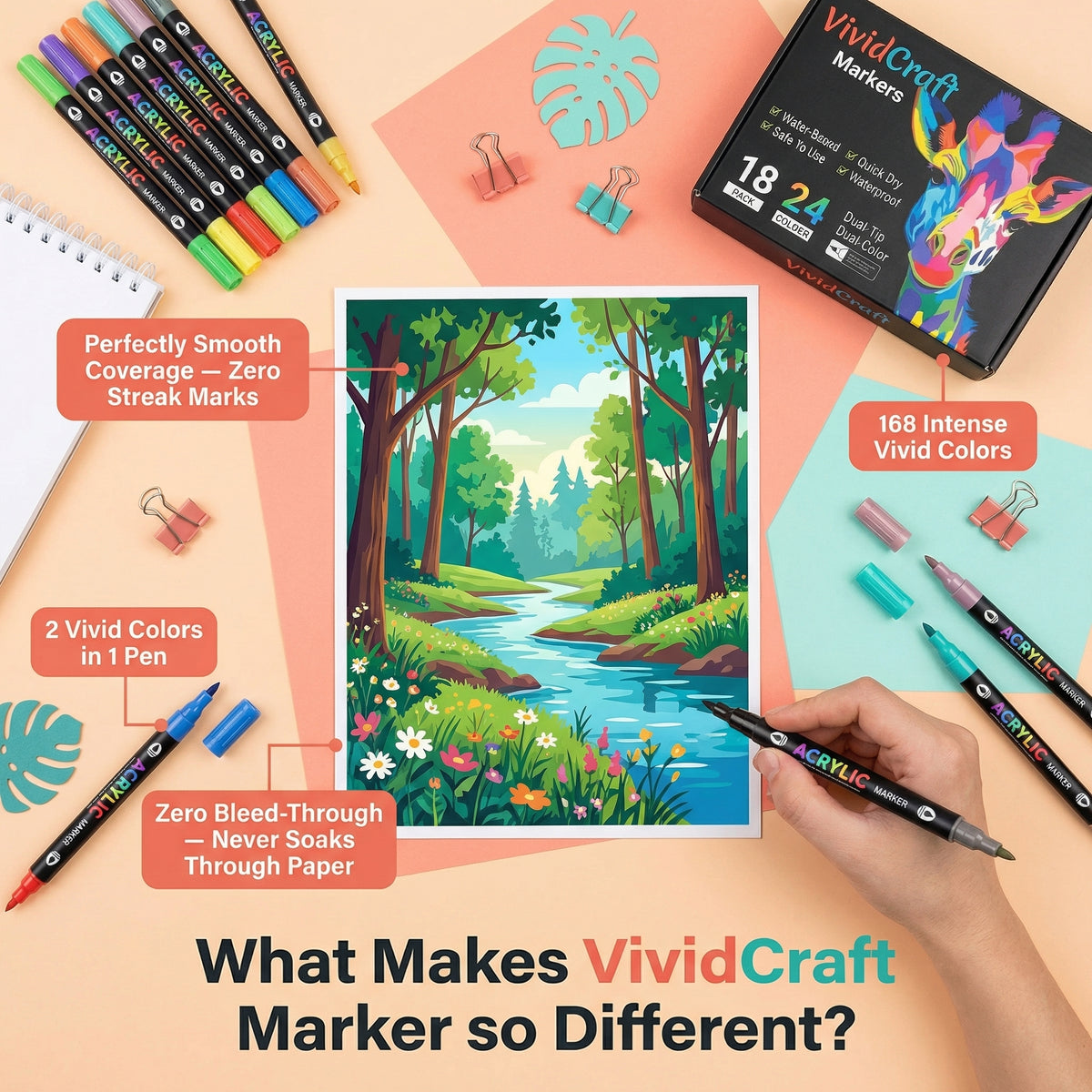 Dual-Color Acrylic Paint Markers