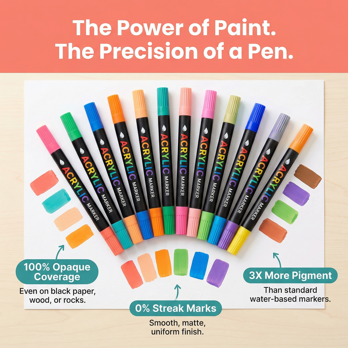 Dual-Color Acrylic Paint Markers
