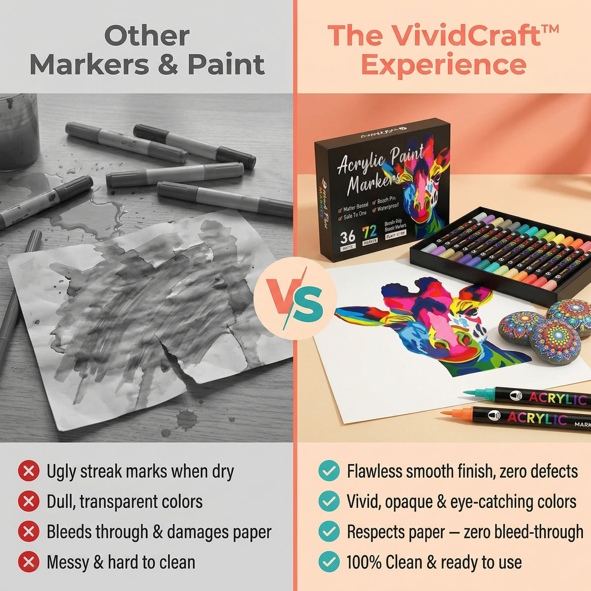 Dual-Color Acrylic Paint Markers