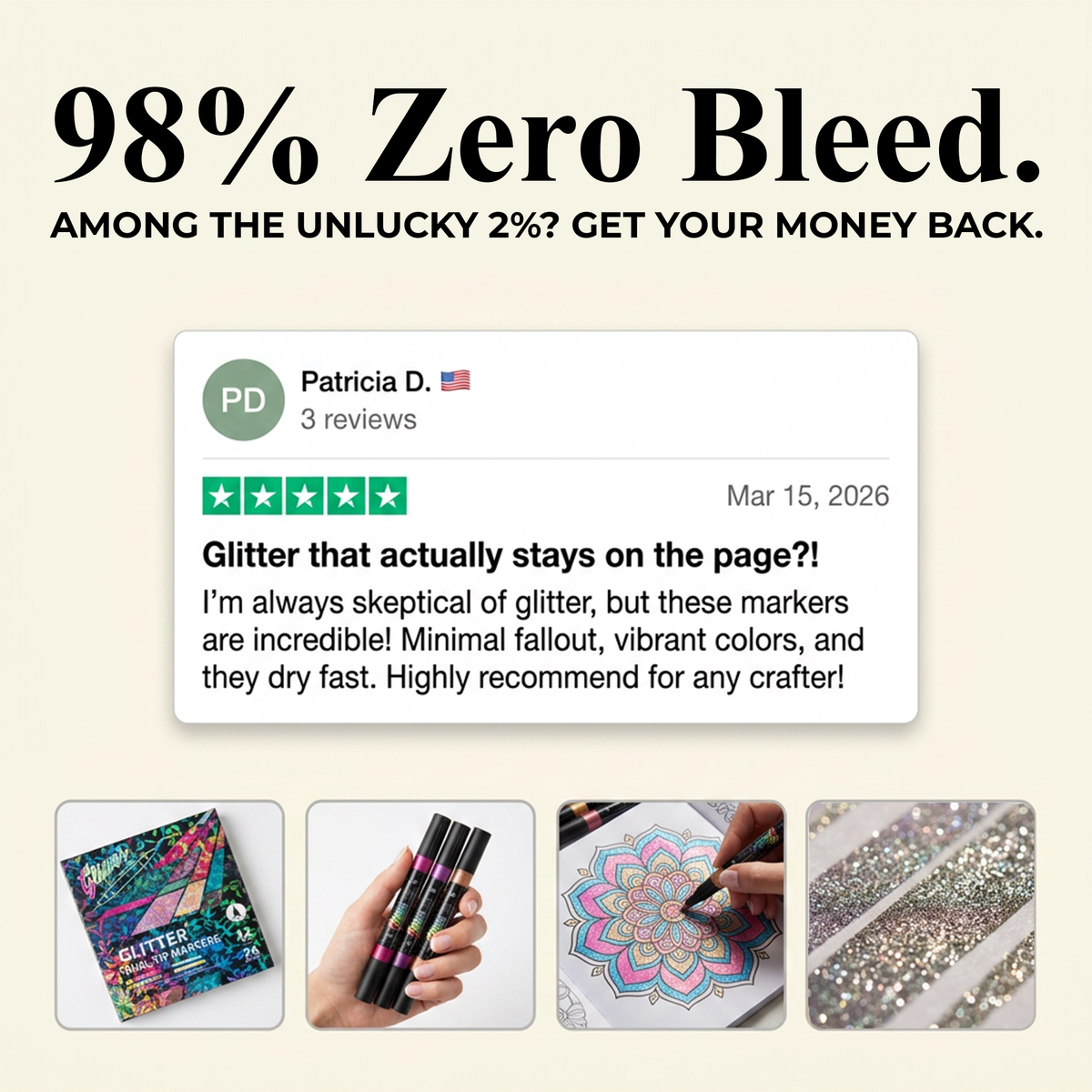 Dual-Color Glitter Acrylic Paint Markers