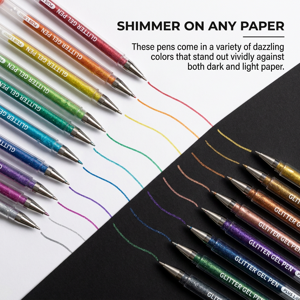 VividCraft Iridescent Glitter Gel Pen Set