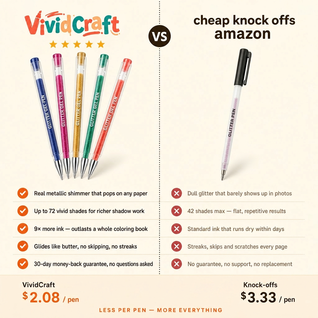 VividCraft Iridescent Glitter Gel Pen Set