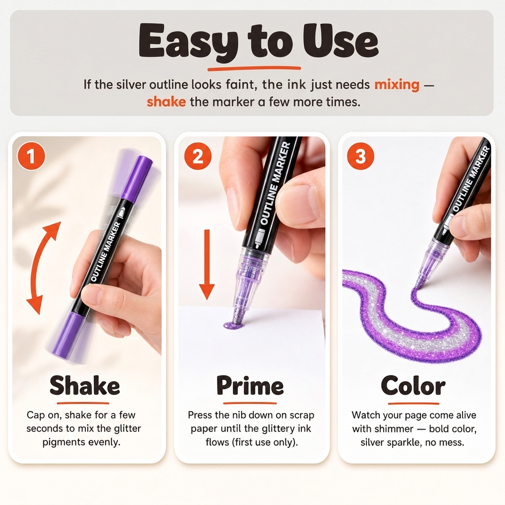 Premium Glitter Outline Markers