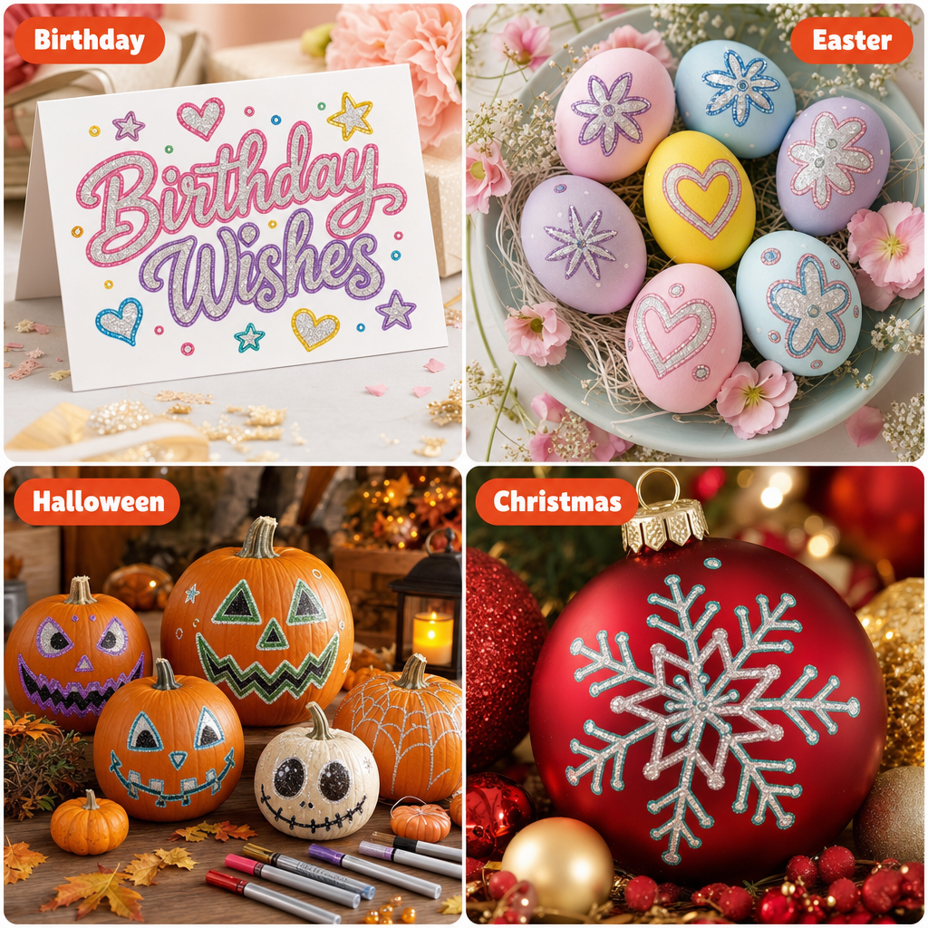 Premium Glitter Outline Markers